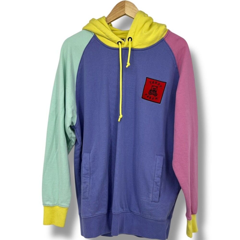 Teddy Fresh Hoodie Mens Size Large Purple Casual Pullover Sweater Sweatshirt